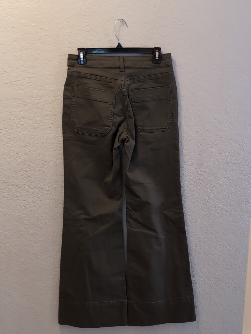 Anthropologie Pilcro The Rylan Relax High-Rise Flare Pants in Olive Green - Picture 2 of 4